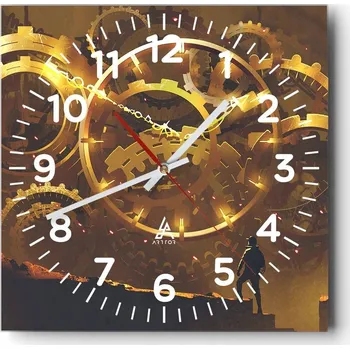 Hodiny Nástěnné hodiny do obýváku 40x40 Abstrakce Tiché hodiny Skleněné hodiny Bez hlučnosti