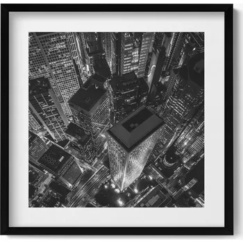 Obraz Dekorativní nástěnný obraz s grafikou Velkoměsto v noci z ptačí perspektivy 50x50 cm