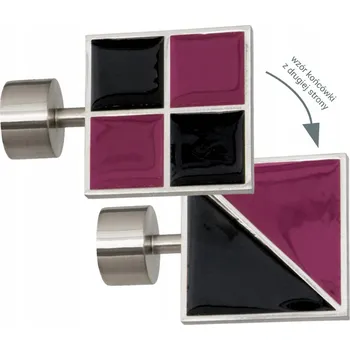 Obraz Koncovka záclonové tyče ČTVEREC ČERNO-RŮŽOVÁ 19 mm