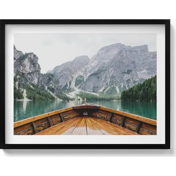 Obraz Nástěnný obraz dekorace interiéru Pohled z lodi na horské jezero 80x60 cm