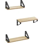 VASAGLE LWS033B11 nástěnné police 3 ks…