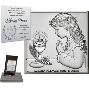 Obraz Stříbrný obrázek - Památka na přijímání pro dívku