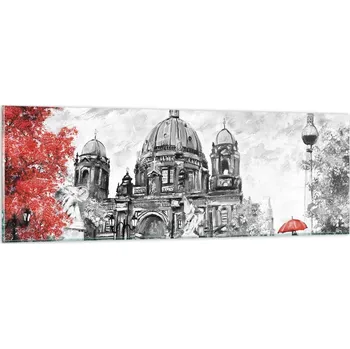 Obraz Obraz na skle do obýváku ložnice 90x30 město foto obrazy na zeď sklo