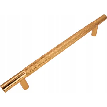 Nábytkové kování Nábytková úchytka reling rýhovaná 160 mm zlatá Kovová úchytka na skříňku