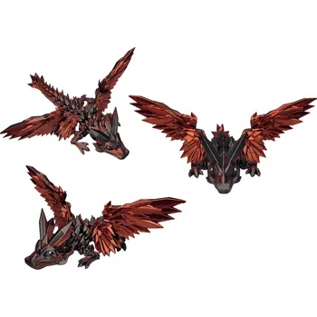 Figurka Pohyblivý Drak s Křídly Mistic Red figurka 3D tisk Křišťálový Drak