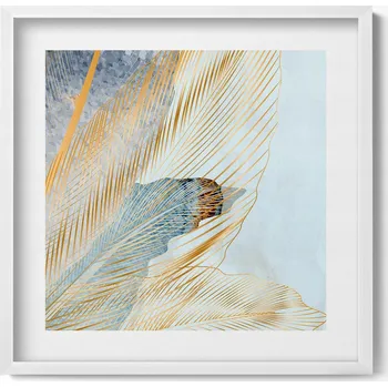 Obraz Obraz v bílém rámu dekorace na zeď Glamour listy banánovníku 50x50 cm