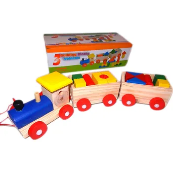 Dřevěná hračka DŘEVĚNÁ VLÁČKODRÁHA S BAREVNÝMI KOSTKAMI