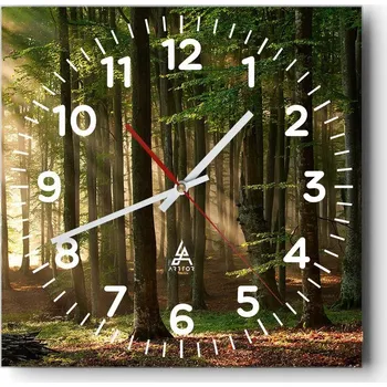 Hodiny Nástěnné hodiny do obýváku 40x40 Krajina Bezhluczne Skleněné hodiny Tiché