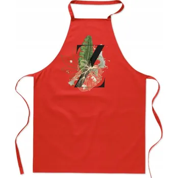 Kuchyňská zástěra KUCHYŇSKÁ ZÁSTĚRA červená s PÍSMENEM Z a jménem Zuza - Generace Zetki Genzie FA_370_