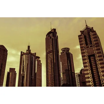 Obraz Plakát Panorama Šanghaje 2 bez rámu 30 x 20 cm