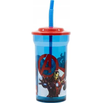 Hrnek Lahev Na Pití s brčkem 460 Ml Avengers