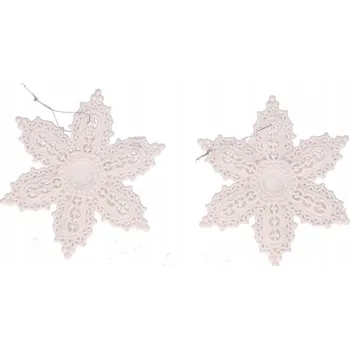 Vánoční dekorace Třpytivé přívěsky ve tvaru sněhové vločky bílé 8cm 2 ks