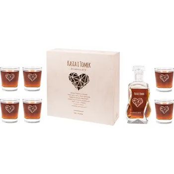 Sklenice KRABIČKA KARAFA sklenice GRAVÍROVÁNÍ dárek SVATEBNÍ HOSTINA