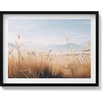 Obraz Obraz v rámu do obýváku Romantická krajina trav a hor v boho stylu 80x60 cm