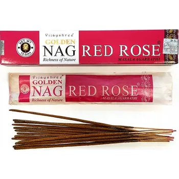 Čajovna TYČINKOVÉ VONNÉ TYČINKY MASALA GOLDEN NAG RED ROSE 15g - VŮNĚ PŘÍRODY - ČERVENÁ RŮŽE