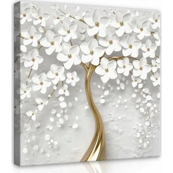 Obraz OBRAZ ABSTRAKCE KVĚTY MODERNÍ DO LOŽNICE OBÝVÁKU NA PLÁTNĚ 80x80
