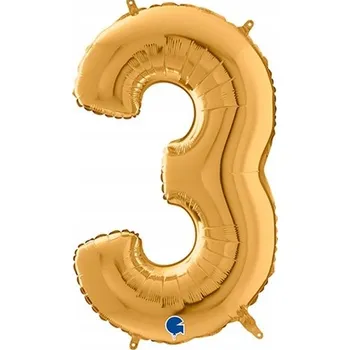 Balónek Balónek ČÍSLICE 3 ZLATÁ FÓLIE 40 cm TKSG 106-3
