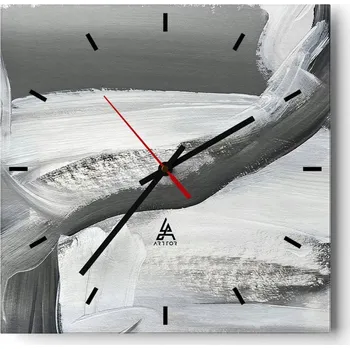 Hodiny Velké nástěnné hodiny 40x40 cm Umělecké skleněné hodiny Čtvercové Tiché