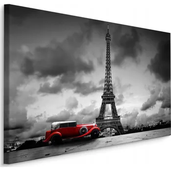 Obraz Obraz Canvas PAŘÍŽ Eiffelova věž Retro auto 70x50