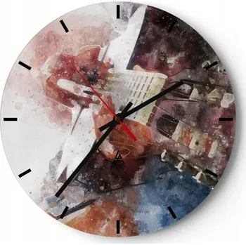 Hodiny Velké nástěnné hodiny 40x40 Abstrakce Skleněné hodiny Kulatý Tiché