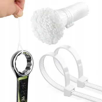 Stahovací páska 100x HADICOVÁ SPONA STĚHOVACÍ PÁSKY STAHOVACÍ PÁSKY BÍLÉ 4,8 x 250mm DO 22KG