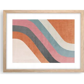 Obraz Obraz plakát v rámu světlý dub do obýváku 40x30 linie foto plakáty na zeď