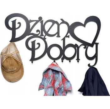 Věšák Dobrý den #3 ČERNÝ Věšák na oblečení 70cm VELKÝ