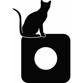 Samolepící dekorace Samolepka pod vypínač Drukant kočka 16 x 24 cm černá