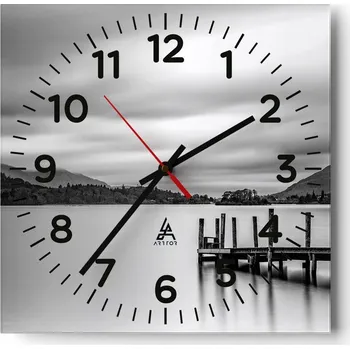 Hodiny Nástěnné hodiny do obýváku 40x40 Krajina Bezhluczne Skleněné hodiny Tiché