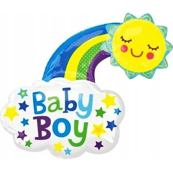 Balónek Fóliový balónek Sluníčko Baby Boy 76x66cm - Narozeniny