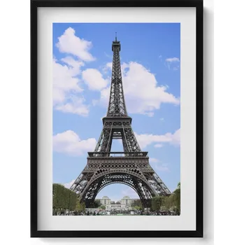 Obraz Závěsný obraz rámeček černé barvy Eiffelova věž v Paříži Francie 50x70 cm