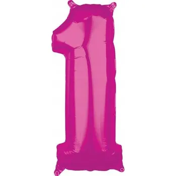 Balónek Fóliový balónek Amscan číslice 1, 26 palců, růžový