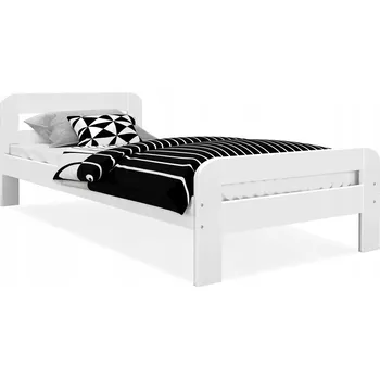 Postel Jednolůžková postel imitace dřeva AJKmeble 90x200 cm bílá