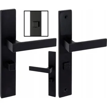 Dveřní kování KLIKA KE DVEŘÍM ČERNÁ 72 WC ZÁMEK