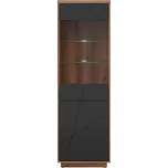 BRW FORN vitrína REG1D1W, dub delano tmavý/černý mat