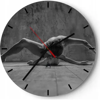 Hodiny Velké nástěnné hodiny 40x40 Baletka Skleněné hodiny Kulatý Tiché