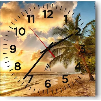 Hodiny Kuchyňské nástěnné hodiny 30x30 Krajina Skleněné hodiny do obýváku Moderní Tiché