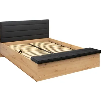 Postel BRW OSTIA postel LOZ/140/B, dub artisan/černá