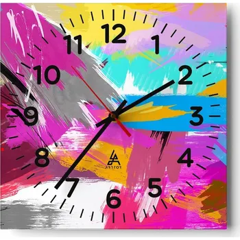 Hodiny Nástěnné hodiny do obýváku 40x40 Abstrakce Tiché hodiny Skleněné hodiny Bez hlučnosti