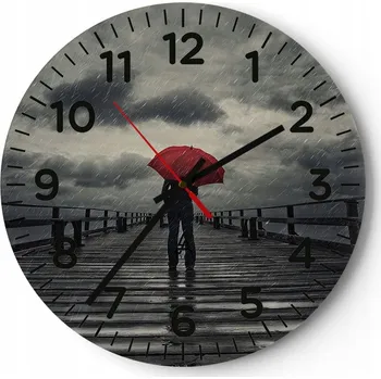 Hodiny Nástěnné hodiny do kuchyně 30x30 Molo Moře Skleněné hodiny do obýváku Tiché