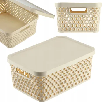 Úložný box Univerzální proutěný koš béžový