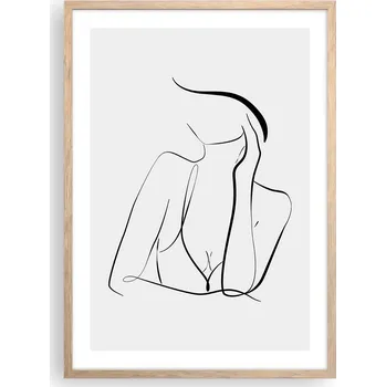 Obraz Plakát v rámu světlý dub do obýváku ložnice 50x70 žena moderní obraz