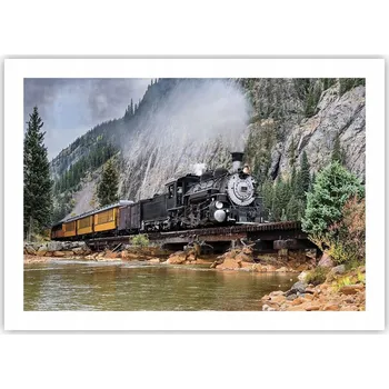 Obraz Plakát bez rámu do obývacího pokoje ložnice 70x50 železniční moderní módní obraz