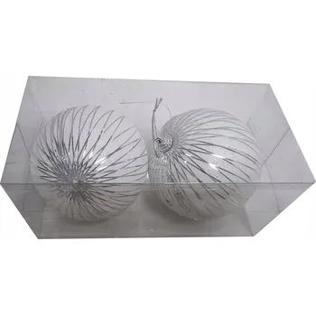 Vánoční dekorace Vánoční Baňky bílo-šedé na stromeček