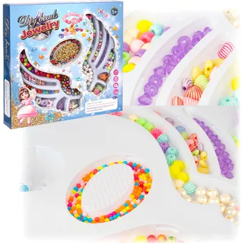 dětská sada na výrobu šperků KORÁLKY NA VÝROBU NÁRAMKŮ A BIŽUTERIE - SADA