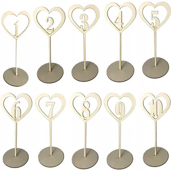 Vánoční ozdoba Dřevěná čísla na stoly svatební dekorace sada 1-10 ozdoba stolu