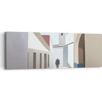 Obraz Obraz na plátně 90x30 cm Pastelové Budovy Architektura Obraz na zeď ARTTOR Moderní Obraz do obýváku Obraz do ložnice Fotoobraz na plátně Canvas Foto Obrazy v rámu Fotografie na plátně Umělecký tisk Nástěnná dekorace Horizontální Moderní Eklektický Industr