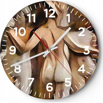 Hodiny Velké nástěnné hodiny na zeď 40x40 Žena Skleněné hodiny Kulatý Tiché