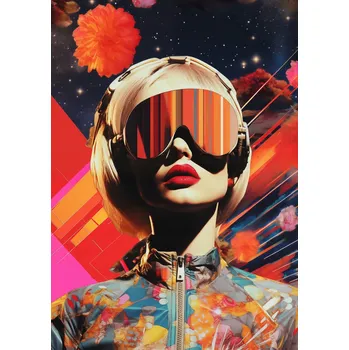 Plakát Plakát Retrofuturistická Múza bez rámu 29,7 x 42 cm