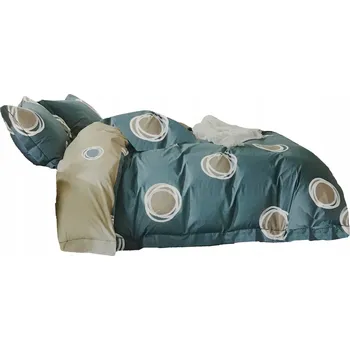 Povlečení POVLEČENÍ 160x200 BAVLNĚNÝ SATÉN MODERNÍ SADA 2 POVLEČENÍ NA POLŠTÁŘE KRUHY